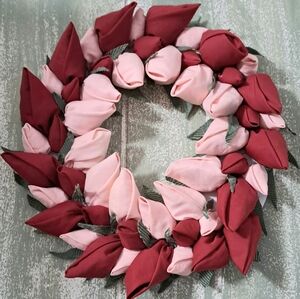 Pretty Spring Tulip Wreath 12x12 (Handmade)